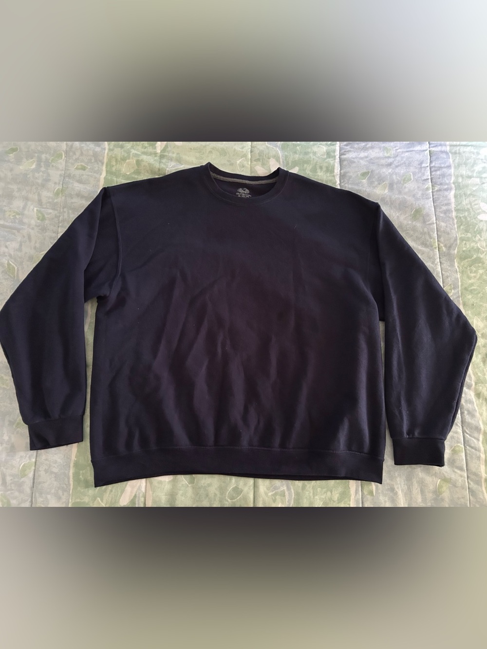 Fruit of the Loom Men’s 2XL Navy Blue Crewneck Sweatshirt Pullover Jumper